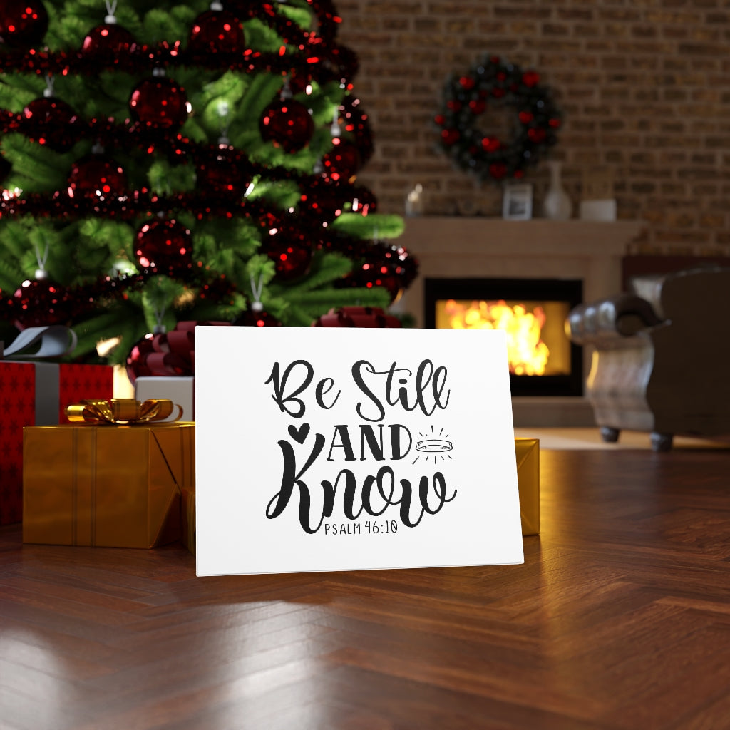 Scripture Walls Be Still and Know Psalm 46:18 Bible Verse Canvas Christian Wall Art Ready to Hang Unframed-Express Your Love Gifts