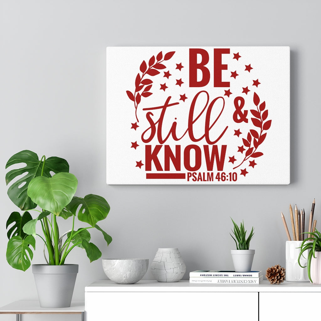 Scripture Walls Be Still And Know Stars Psalm 46:10 Bible Verse Canvas Christian Wall Art Ready to Hang Unframed-Express Your Love Gifts