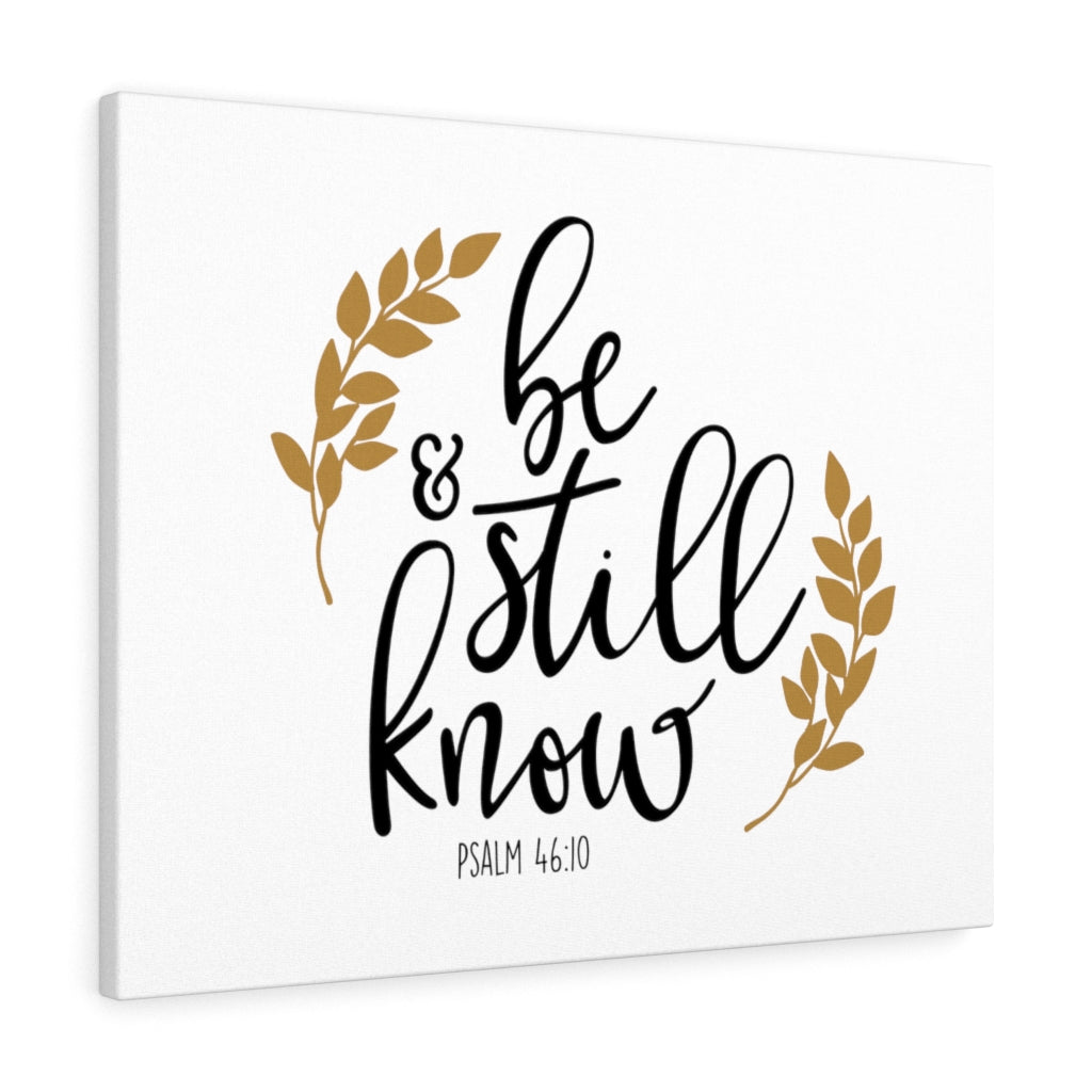 Scripture Walls Be Still Leaves Design 46:10 Bible Verse Canvas Christian Wall Art Ready to Hang Unframed-Express Your Love Gifts
