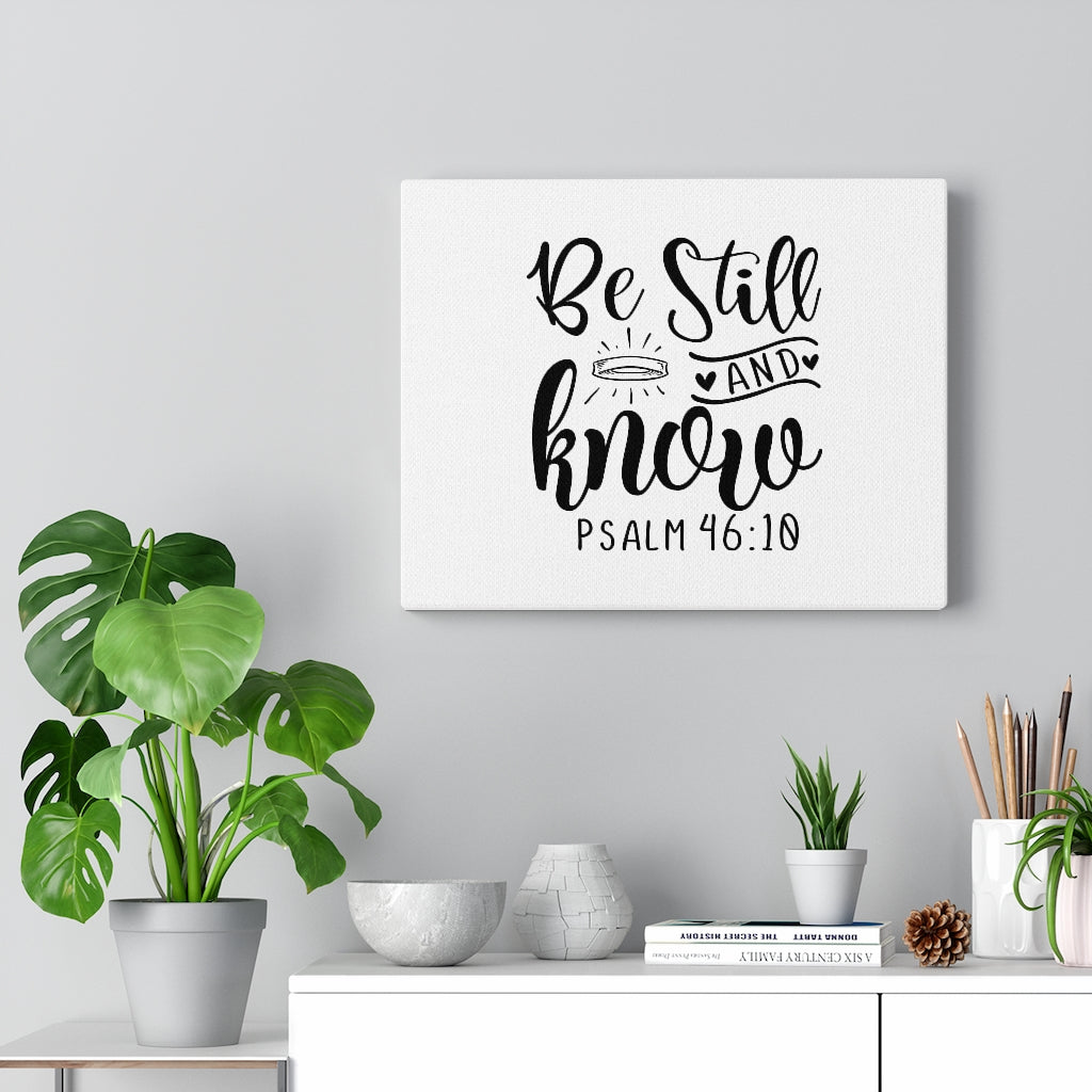 Scripture Walls Be Still Ring Psalm 46:10 Bible Verse Canvas Christian Wall Art Ready to Hang Unframed-Express Your Love Gifts
