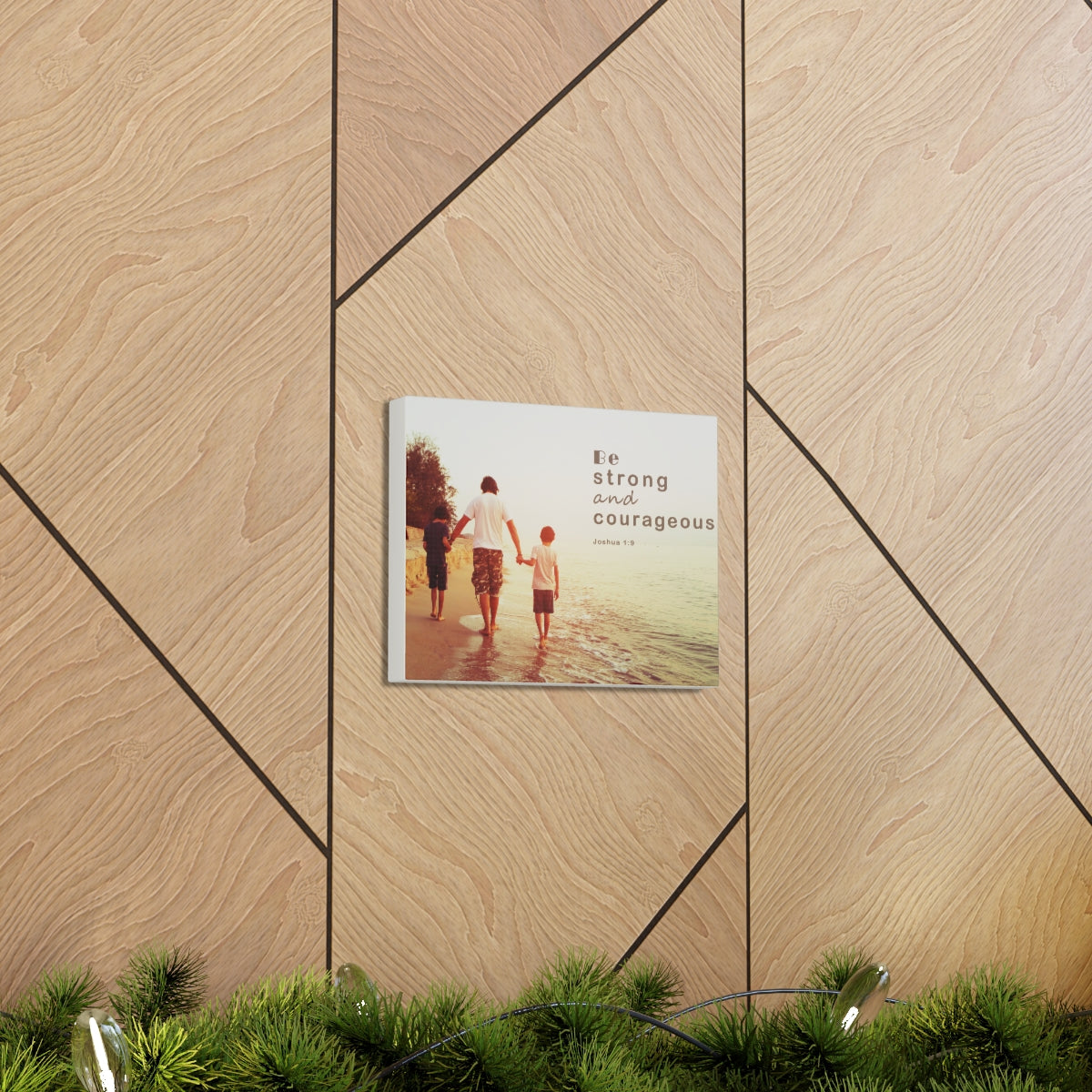 Scripture Walls Be Strong And Courageous Joshua 1:9 Bible Verse Canvas Christian Wall Art Bible Verse Print Ready To Hang Unframed-Express Your Love Gifts