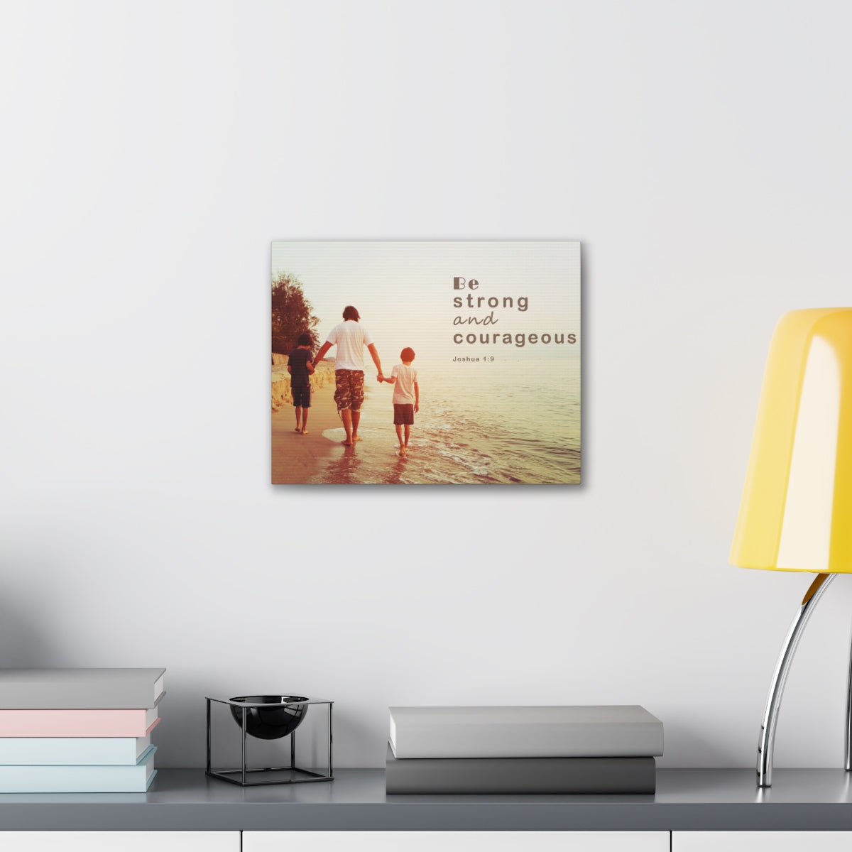 Scripture Walls Be Strong And Courageous Joshua 1:9 Bible Verse Canvas Christian Wall Art Bible Verse Print Ready To Hang Unframed-Express Your Love Gifts