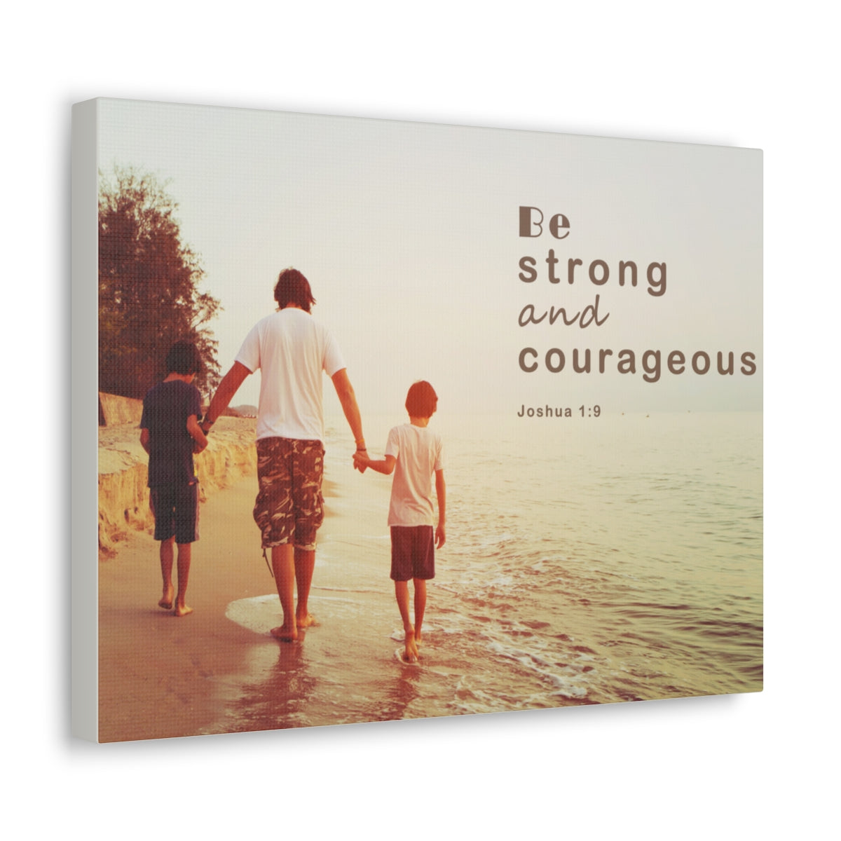Scripture Walls Be Strong And Courageous Joshua 1:9 Bible Verse Canvas Christian Wall Art Bible Verse Print Ready To Hang Unframed-Express Your Love Gifts