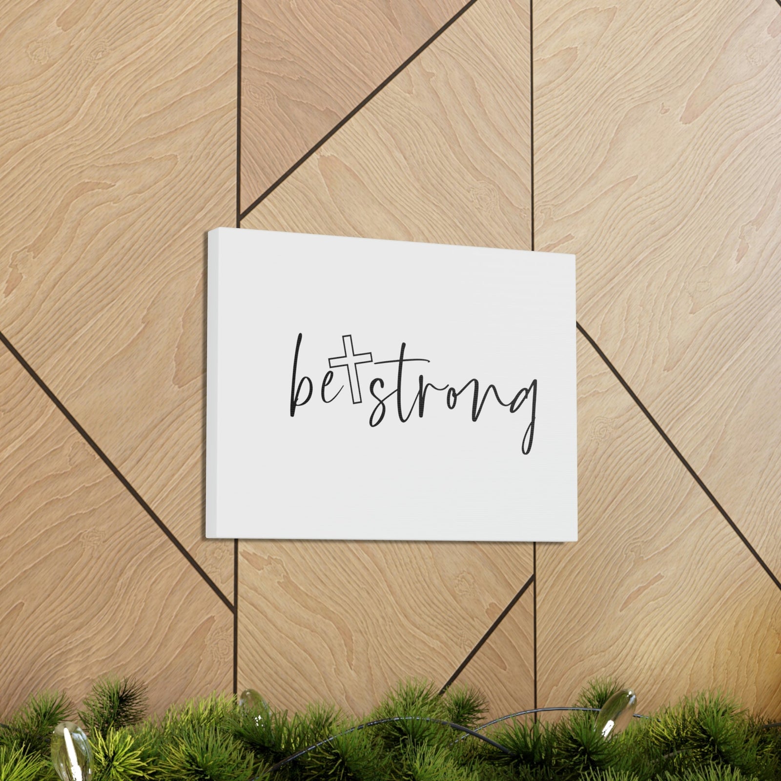 Scripture Walls Be Strong Deuteronomy 31:6 White Cross Christian Wall Art Bible Verse Print Ready to Hang Unframed-Express Your Love Gifts