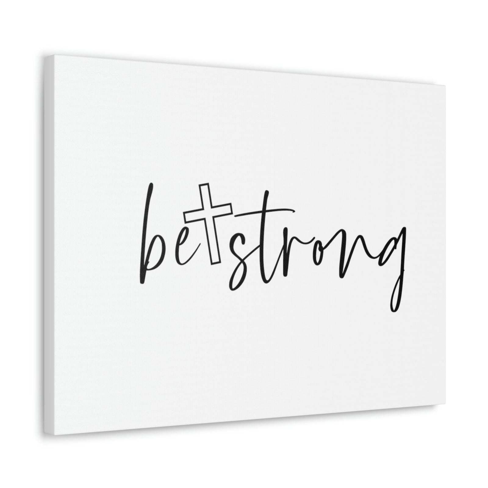 Scripture Walls Be Strong Deuteronomy 31:6 White Cross Christian Wall Art Bible Verse Print Ready to Hang Unframed-Express Your Love Gifts