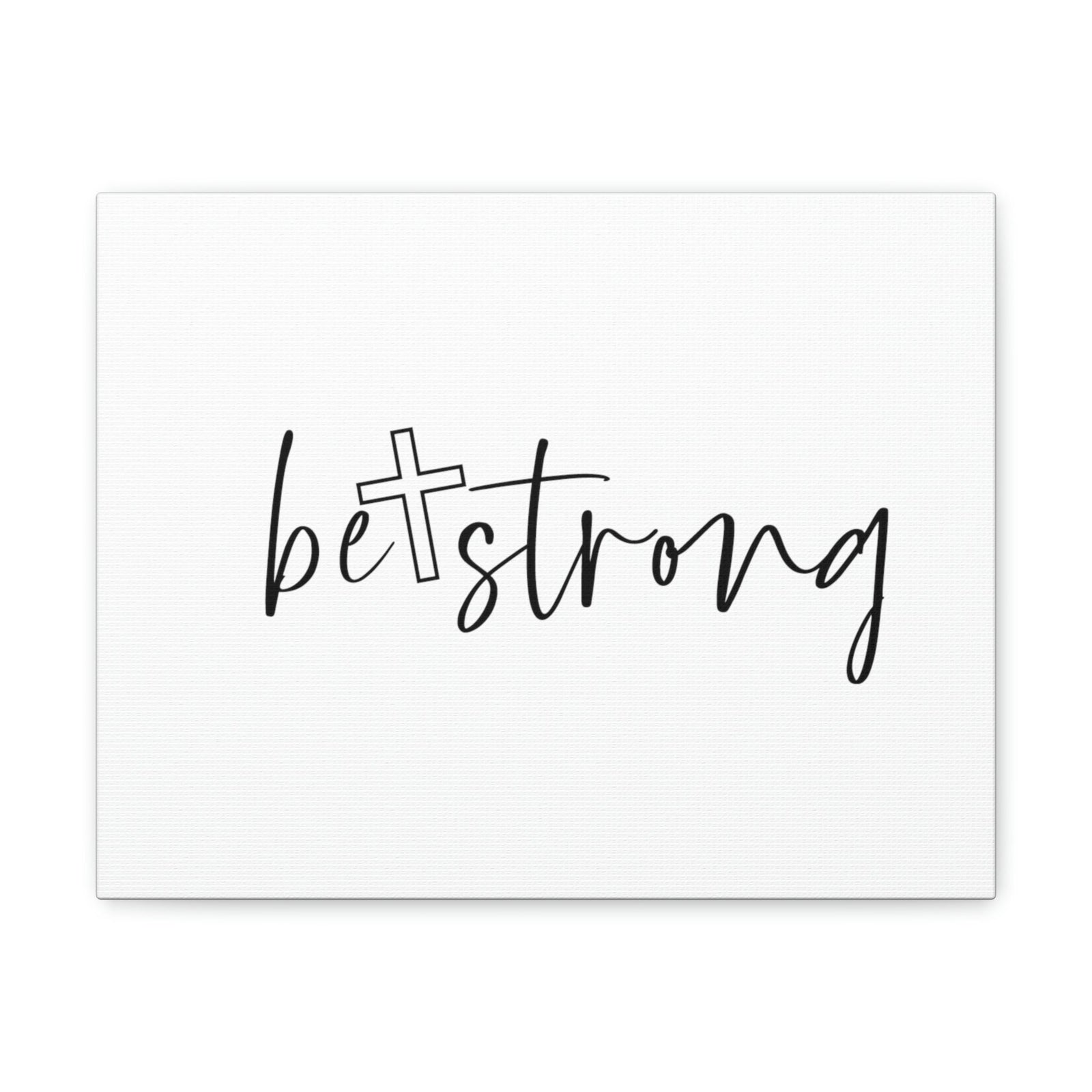 Scripture Walls Be Strong Deuteronomy 31:6 White Cross Christian Wall Art Bible Verse Print Ready to Hang Unframed-Express Your Love Gifts