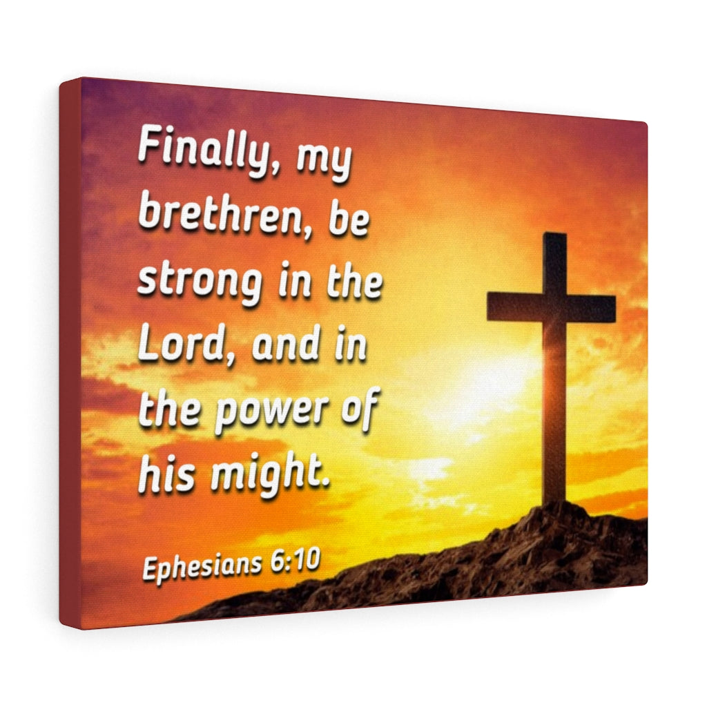Scripture Walls Be Strong Ephesians 6:10 Yellow Bible Verse Canvas Christian Wall Art Ready to Hang Unframed-Express Your Love Gifts