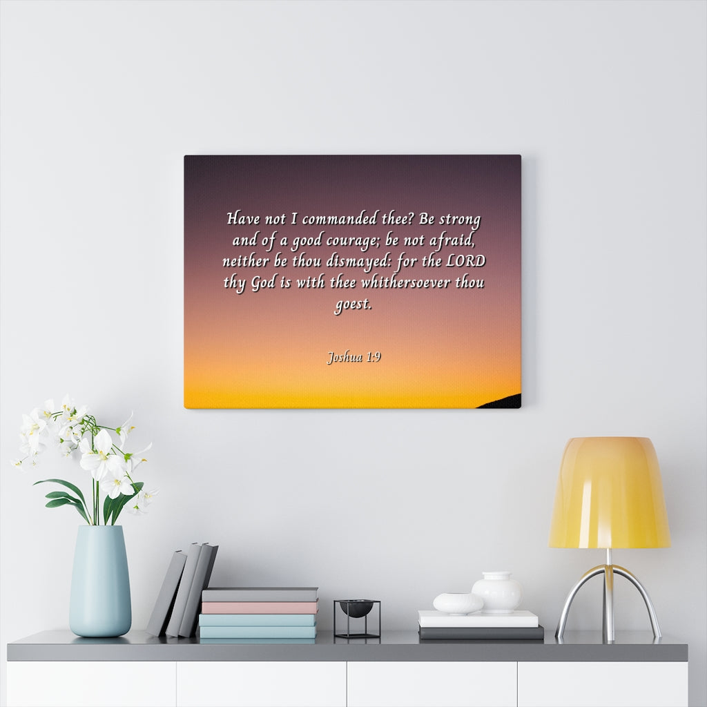 Scripture Walls Be Strong Joshua 1:9 Bible Verse Canvas Christian Wall Art Ready to Hang Unframed-Express Your Love Gifts