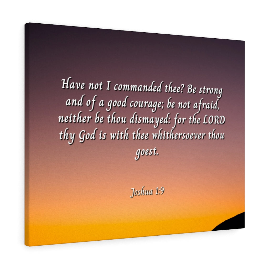 Scripture Walls Be Strong Joshua 1:9 Bible Verse Canvas Christian Wall Art Ready to Hang Unframed-Express Your Love Gifts
