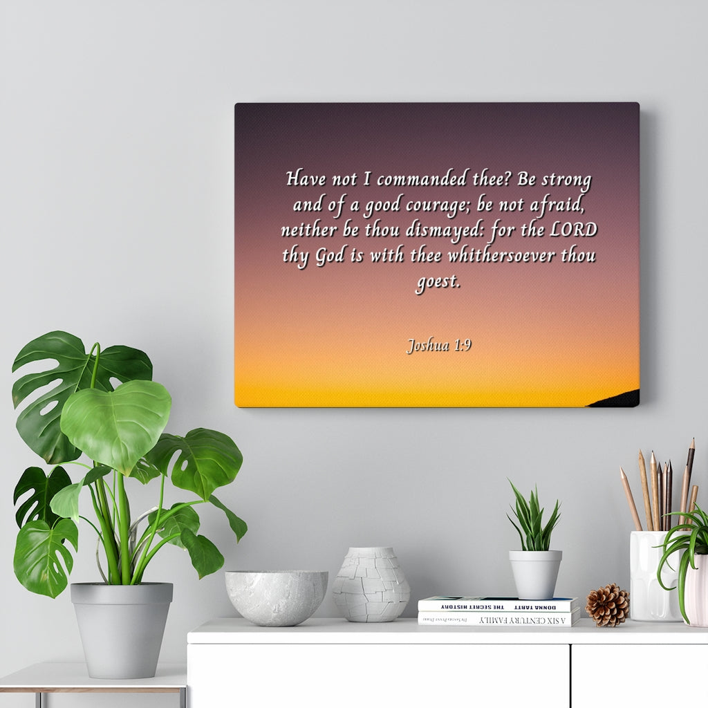 Scripture Walls Be Strong Joshua 1:9 Bible Verse Canvas Christian Wall Art Ready to Hang Unframed-Express Your Love Gifts