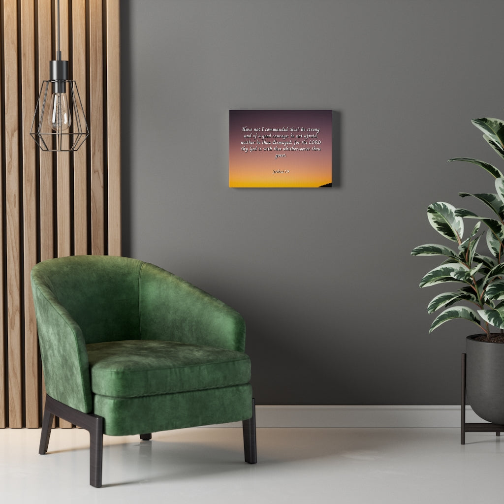 Scripture Walls Be Strong Joshua 1:9 Bible Verse Canvas Christian Wall Art Ready to Hang Unframed-Express Your Love Gifts