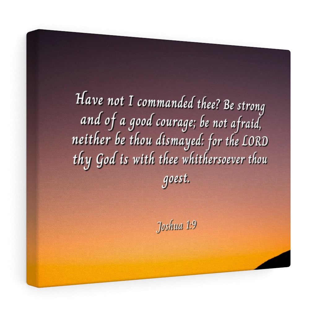 Scripture Walls Be Strong Joshua 1:9 Bible Verse Canvas Christian Wall Art Ready to Hang Unframed-Express Your Love Gifts