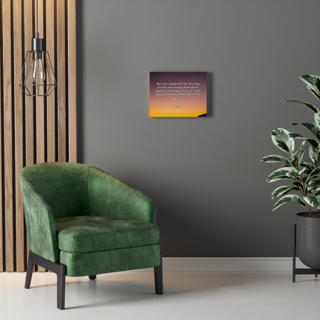 Scripture Walls Be Strong Joshua 1:9 Bible Verse Canvas Christian Wall Art Ready to Hang Unframed-Express Your Love Gifts