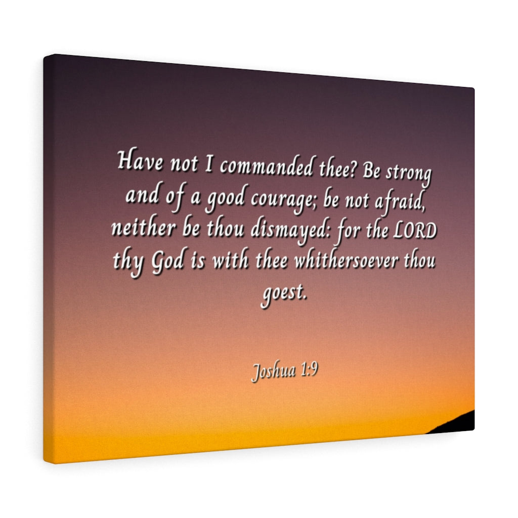 Scripture Walls Be Strong Joshua 1:9 Bible Verse Canvas Christian Wall Art Ready to Hang Unframed-Express Your Love Gifts