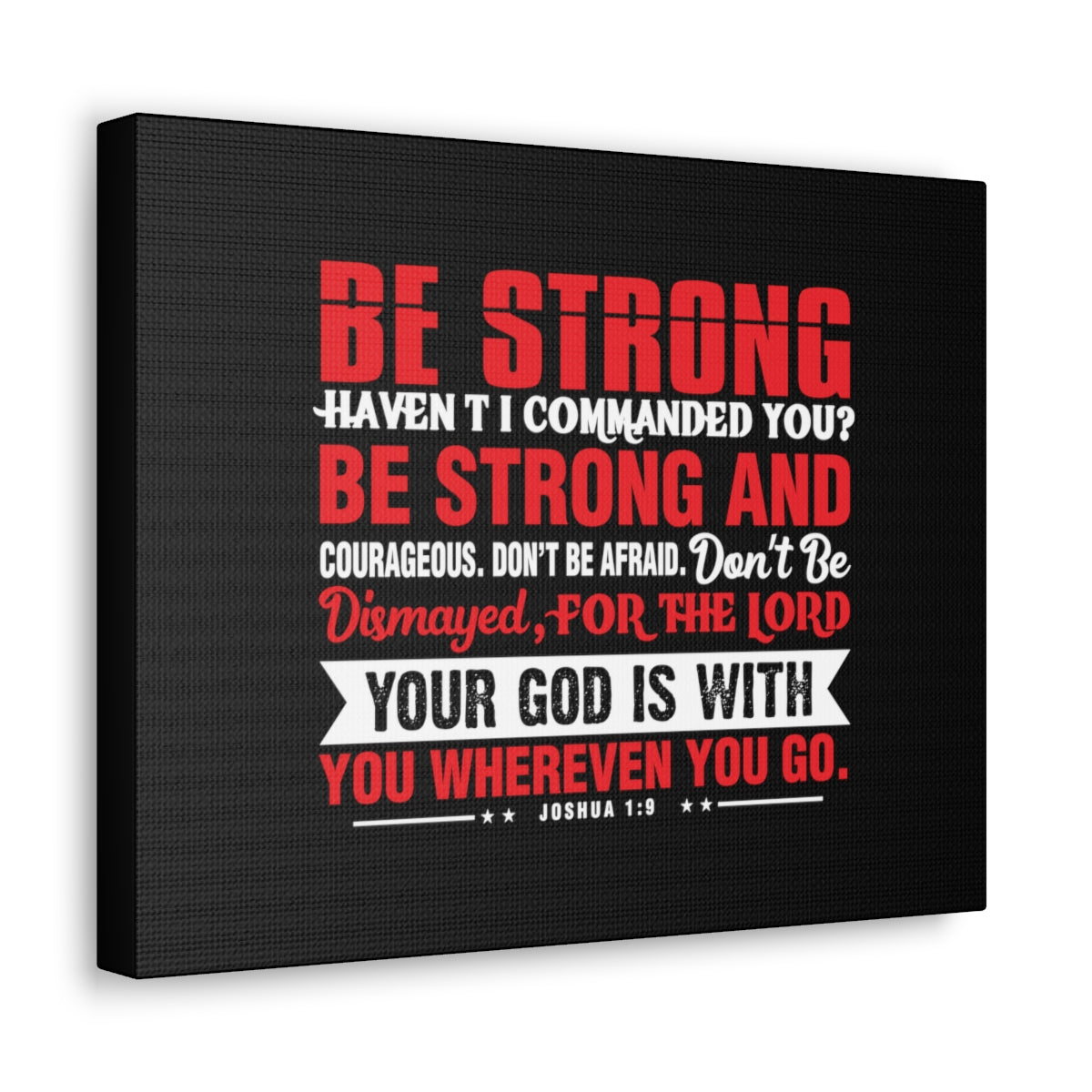 Scripture Walls Be Strong Red Joshua 1:9 Christian Wall Art Bible Verse Print Ready to Hang Unframed-Express Your Love Gifts