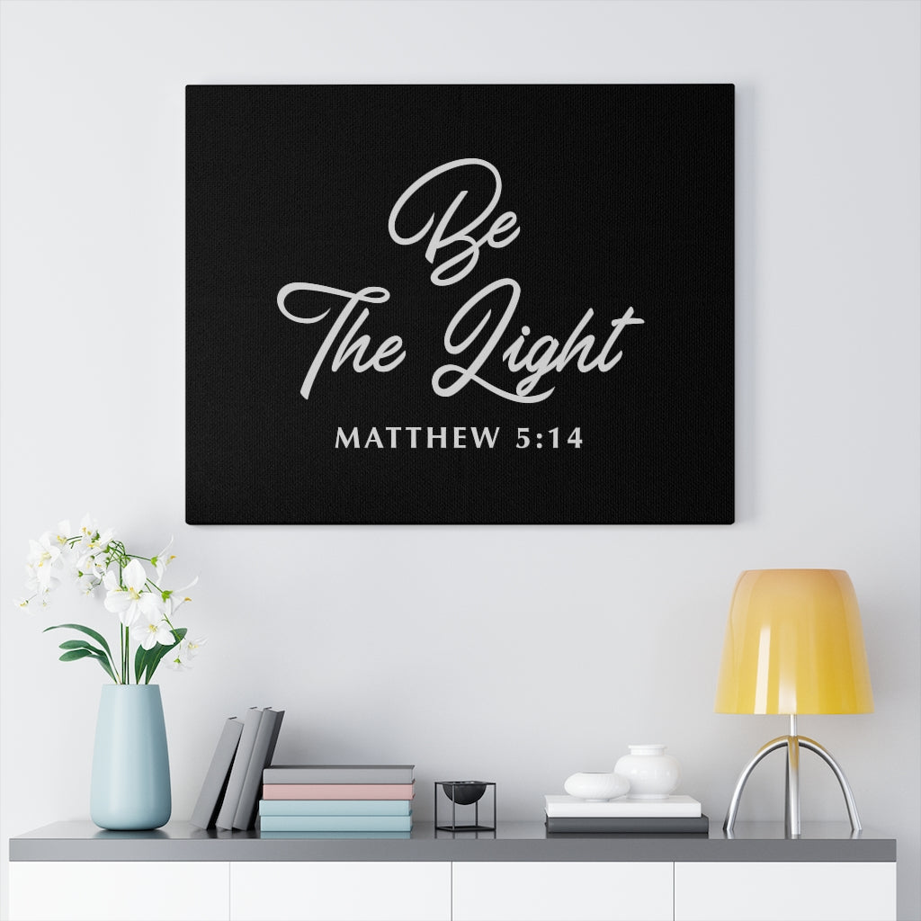 Scripture Walls Be The Light Matthew 5:14 Black & White Bible Verse Canvas Christian Wall Art Ready to Hang Unframed-Express Your Love Gifts