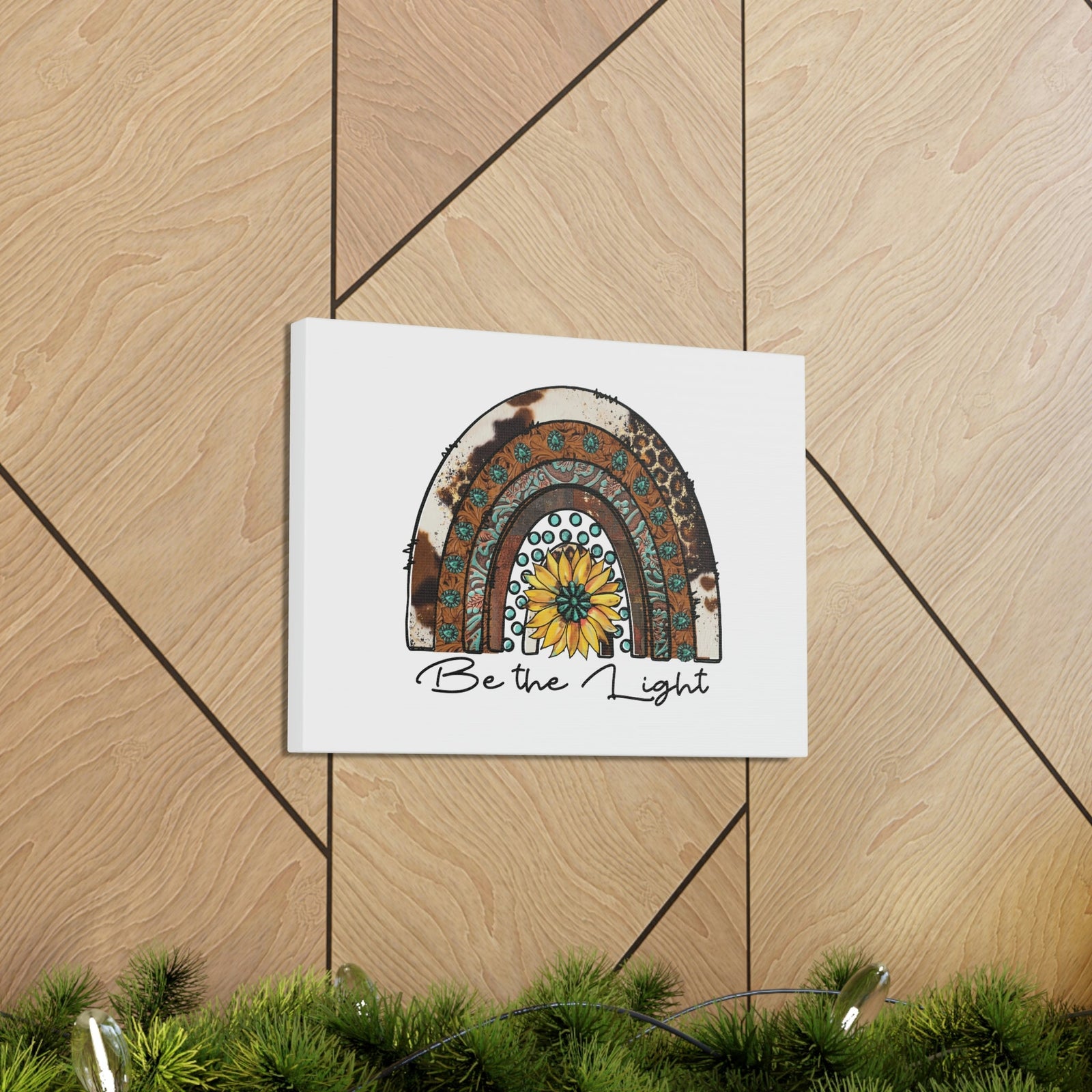 Scripture Walls Be The Light Matthew 5:14 Pattern Rainbow Christian Wall Art Bible Verse Print Ready to Hang Unframed-Express Your Love Gifts