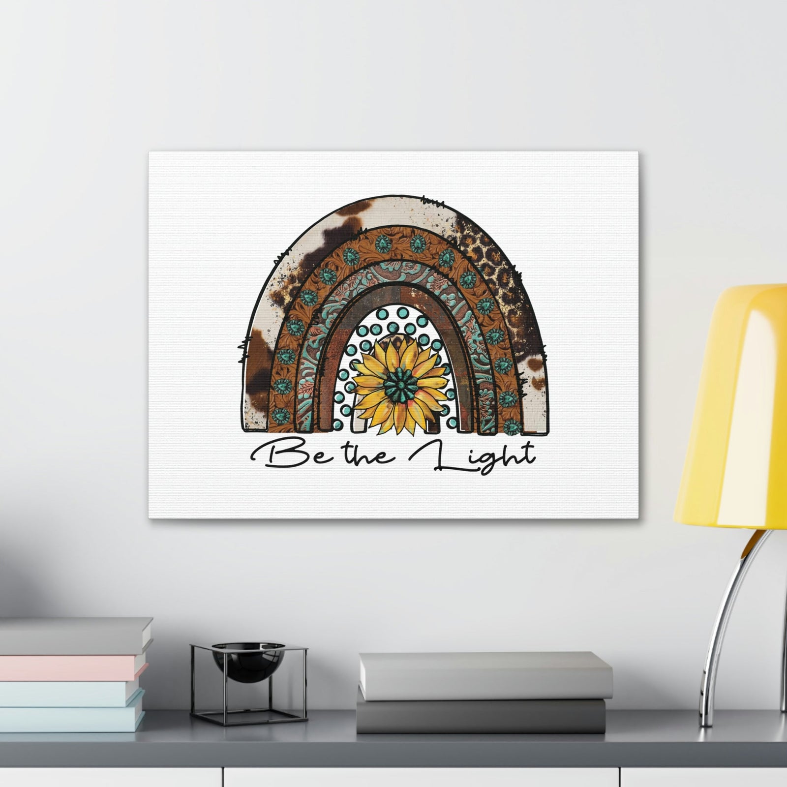 Scripture Walls Be The Light Matthew 5:14 Pattern Rainbow Christian Wall Art Bible Verse Print Ready to Hang Unframed-Express Your Love Gifts