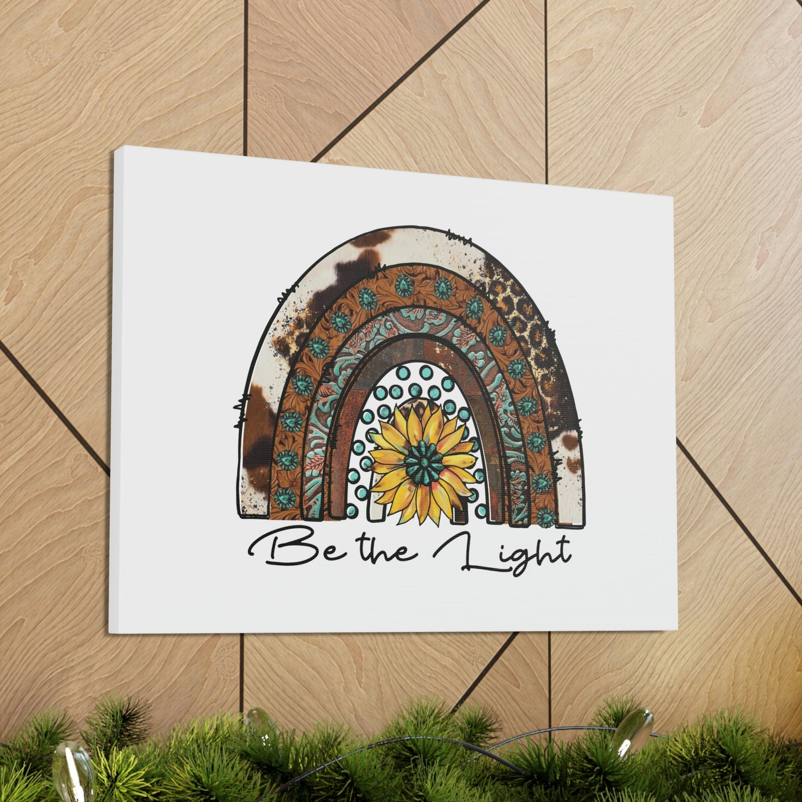 Scripture Walls Be The Light Matthew 5:14 Pattern Rainbow Christian Wall Art Bible Verse Print Ready to Hang Unframed-Express Your Love Gifts