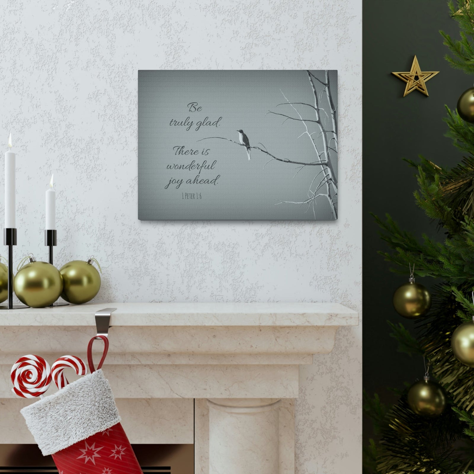 Scripture Walls Be Truly Glad 1 Peter 1:6 Bible Verse Canvas Christian Wall Art Bible Verse Print Ready To Hang Unframed-Express Your Love Gifts