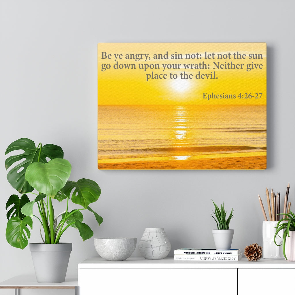 Scripture Walls Be Ye Angry Ephesians 4:26-27 Bible Verse Canvas Christian Wall Art Ready to Hang Unframed-Express Your Love Gifts