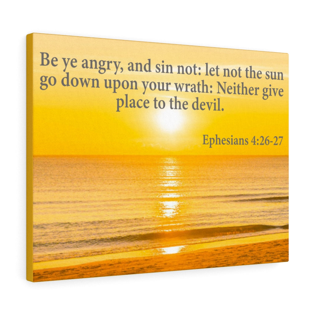 Scripture Walls Be Ye Angry Ephesians 4:26-27 Bible Verse Canvas Christian Wall Art Ready to Hang Unframed-Express Your Love Gifts
