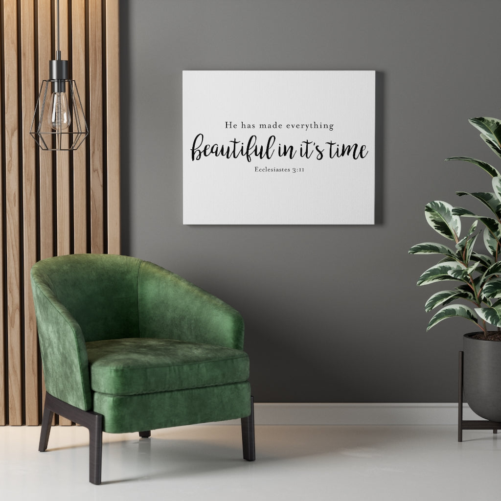 Scripture Walls Beautiful In It's Time Ecclesiastes 3:11 Christian Wall Art Bible Verse Print Ready To Hang Unframed-Express Your Love Gifts
