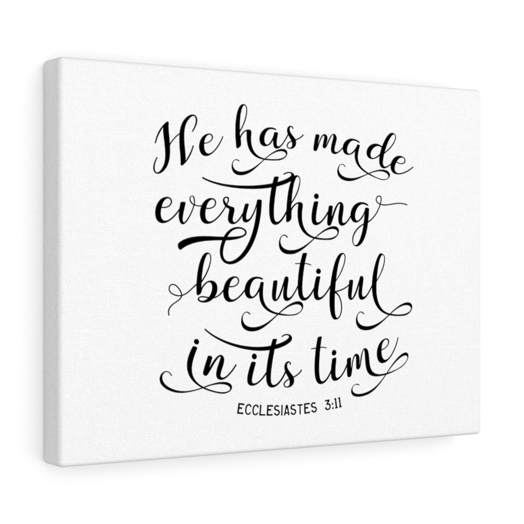 Scripture Walls Beautiful In It's Time Ecclesiastes 3:11 Plain Christian Wall Art Bible Verse Print Ready To Hang Unframed-Express Your Love Gifts