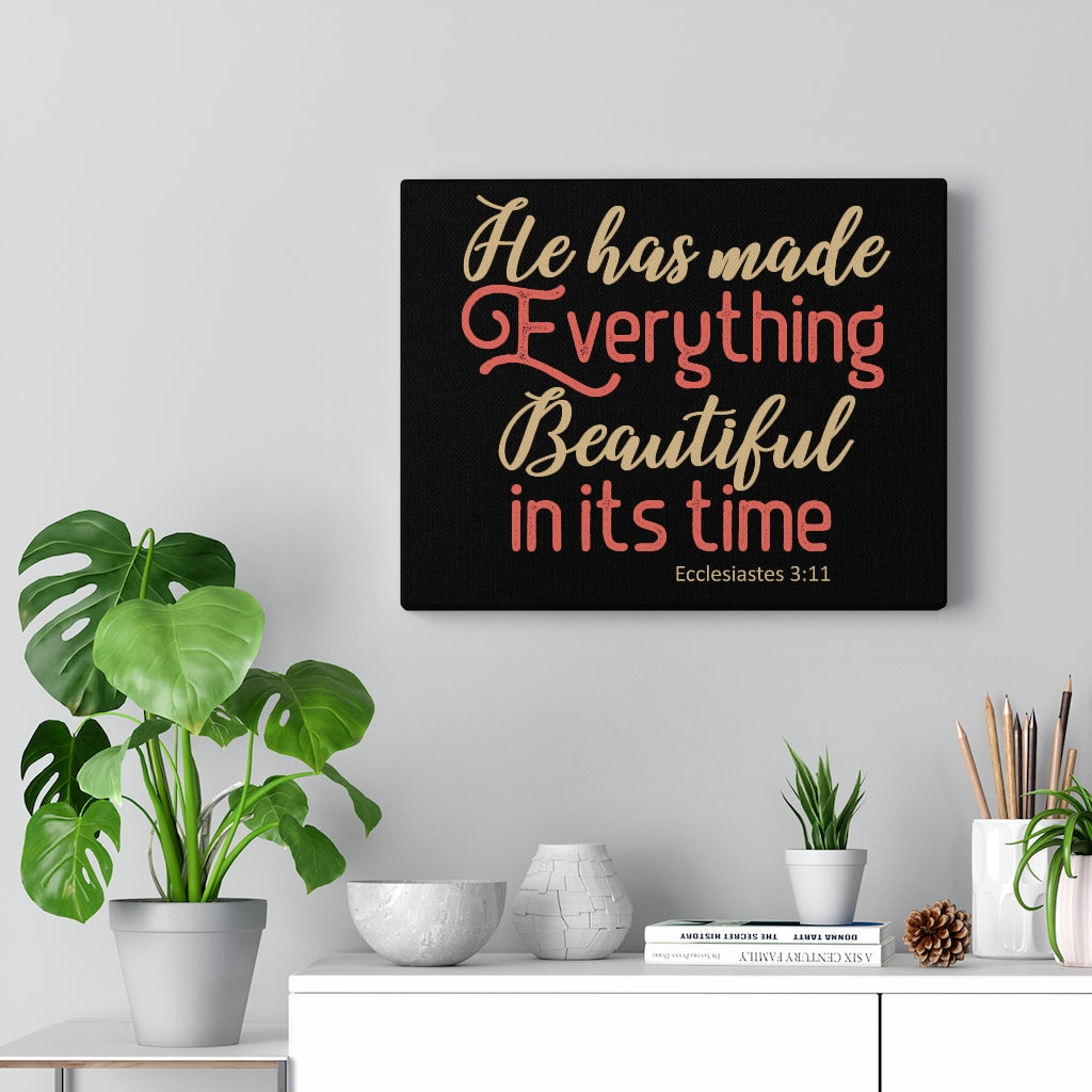 Scripture Walls Beautiful In Its Time Ecclesiastes 3:11 Christian Wall Art Bible Verse Print Ready To Hang Unframed-Express Your Love Gifts