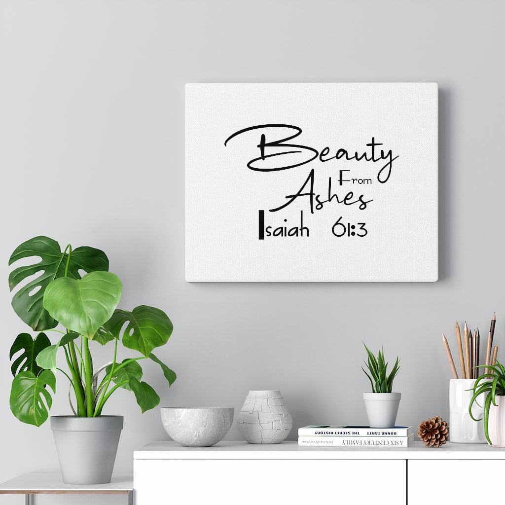 Scripture Walls Beauty From Ashes Isaiah 61:3 Bible Verse Canvas Christian Wall Art Ready to Hang Unframed-Express Your Love Gifts