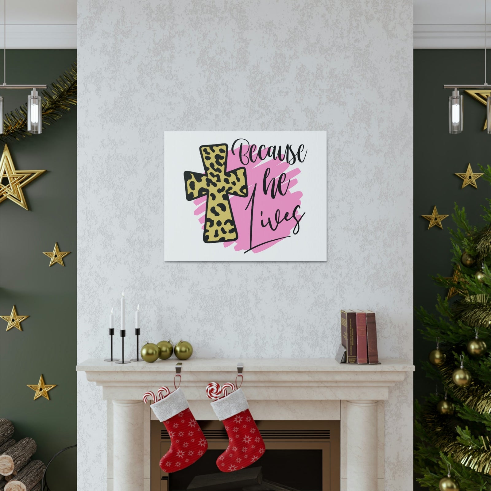 Scripture Walls Because He Lives John 14:19 Christian Wall Art Print Ready to Hang Unframed-Express Your Love Gifts