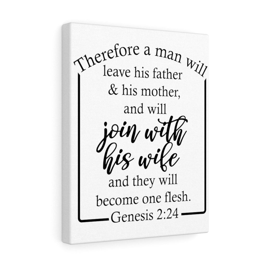 Scripture Walls Become One Flesh Genesis 2:24 Bible Verse Canvas Christian Wall Art Ready to Hang Unframed-Express Your Love Gifts