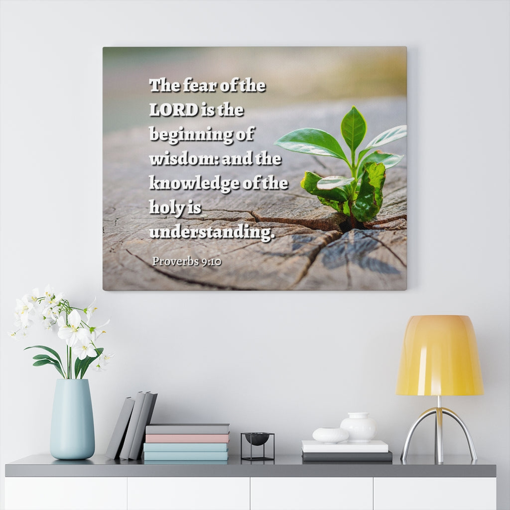 Scripture Walls Beginning Of Wisdom Proverbs 9:10 Bible Verse Canvas Christian Wall Art Ready to Hang Unframed-Express Your Love Gifts