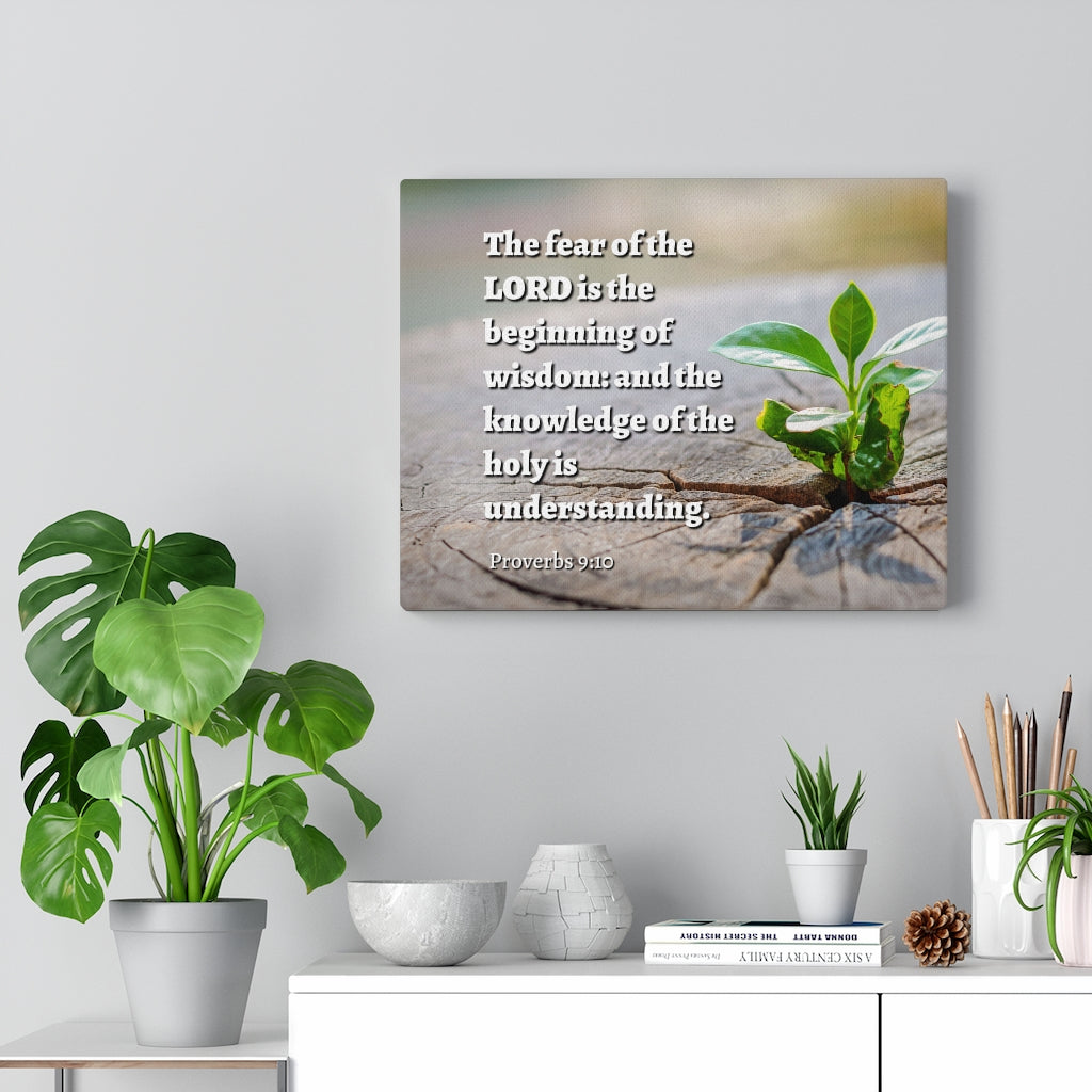 Scripture Walls Beginning Of Wisdom Proverbs 9:10 Bible Verse Canvas Christian Wall Art Ready to Hang Unframed-Express Your Love Gifts