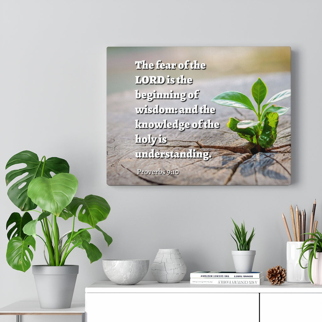 Scripture Walls Beginning Of Wisdom Proverbs 9:10 Bible Verse Canvas Christian Wall Art Ready to Hang Unframed-Express Your Love Gifts