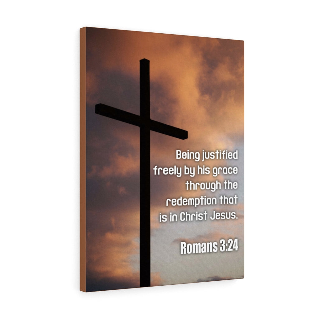 Scripture Walls Being Justified Romans 3:24 Bible Verse Canvas Christian Wall Art Ready to Hang Unframed-Express Your Love Gifts