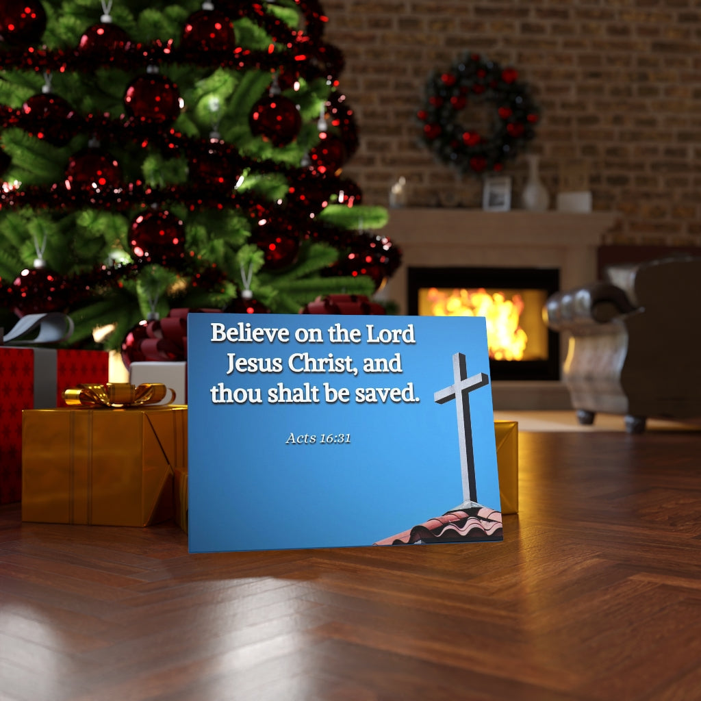 Scripture Walls Believe Acts 16:31 Bible Verse Canvas Christian Wall Art Ready to Hang Unframed-Express Your Love Gifts