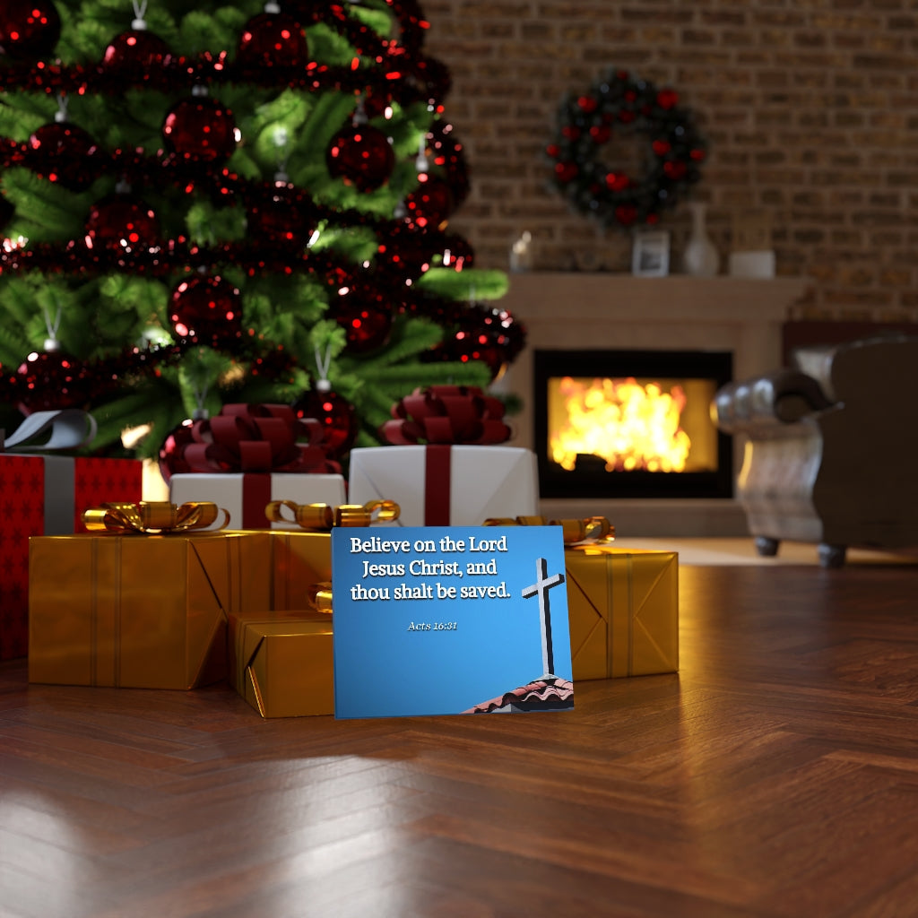 Scripture Walls Believe Acts 16:31 Bible Verse Canvas Christian Wall Art Ready to Hang Unframed-Express Your Love Gifts