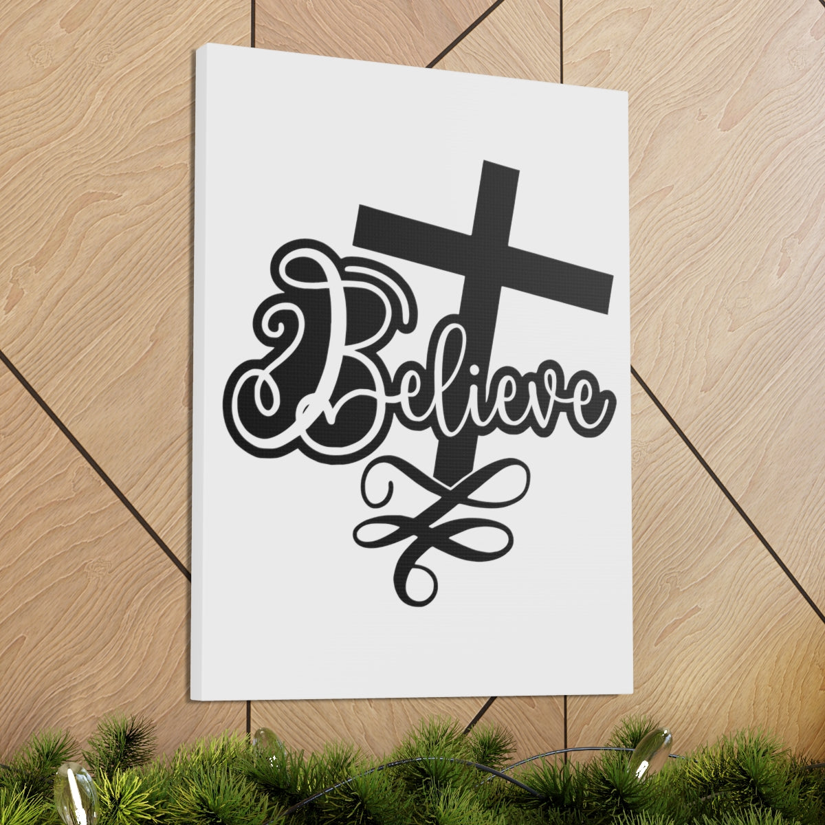 Scripture Walls Believe Acts 16:31 Christian Wall Art Print Ready to Hang Unframed-Express Your Love Gifts