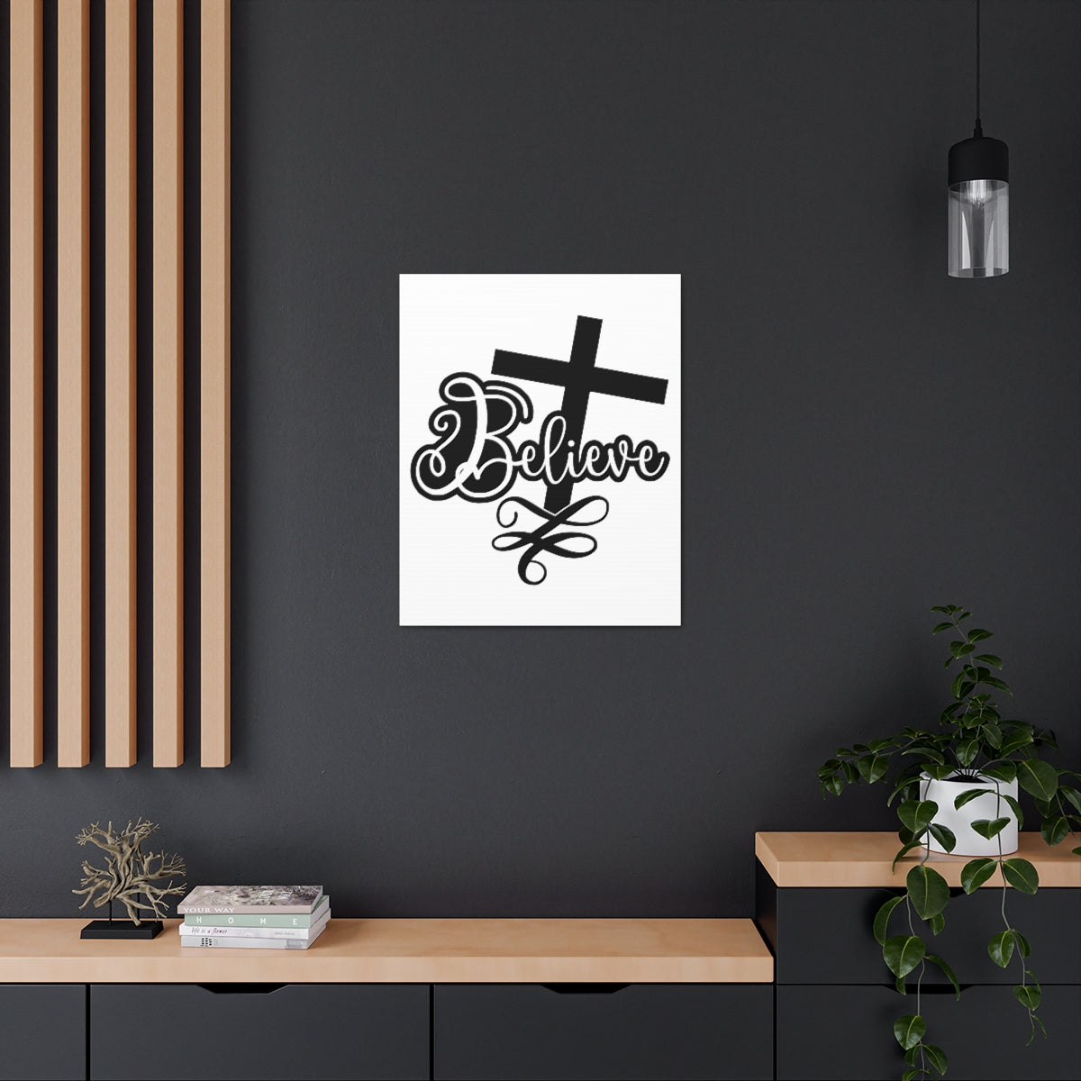 Scripture Walls Believe Acts 16:31 Christian Wall Art Print Ready to Hang Unframed-Express Your Love Gifts