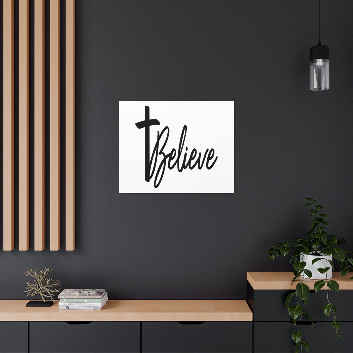 Scripture Walls Believe Cross Mark 9:23 Christian Wall Art Print Ready to Hang Unframed-Express Your Love Gifts