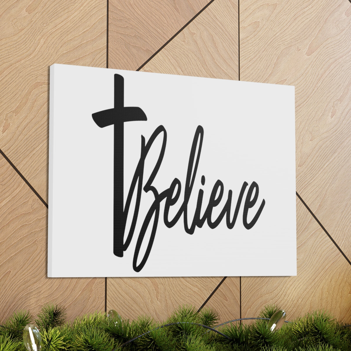 Scripture Walls Believe Cross Mark 9:23 Christian Wall Art Print Ready to Hang Unframed-Express Your Love Gifts