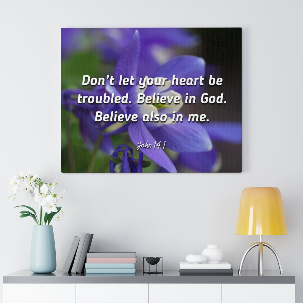 Scripture Walls Believe In God Believe Also In Me John 14:1 Bible Verse Canvas Christian Wall Art Ready to Hang Unframed-Express Your Love Gifts
