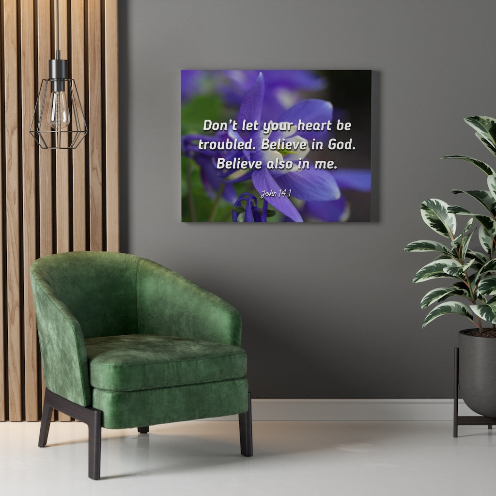 Scripture Walls Believe In God Believe Also In Me John 14:1 Bible Verse Canvas Christian Wall Art Ready to Hang Unframed-Express Your Love Gifts