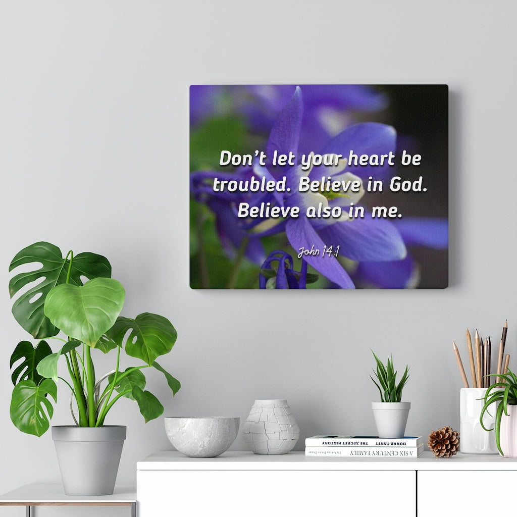 Scripture Walls Believe In God Believe Also In Me John 14:1 Bible Verse Canvas Christian Wall Art Ready to Hang Unframed-Express Your Love Gifts