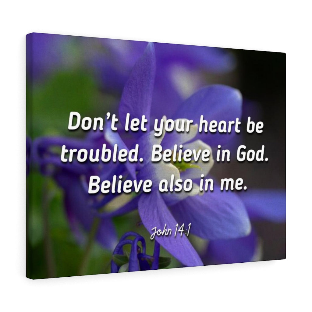 Scripture Walls Believe In God Believe Also In Me John 14:1 Bible Verse Canvas Christian Wall Art Ready to Hang Unframed-Express Your Love Gifts
