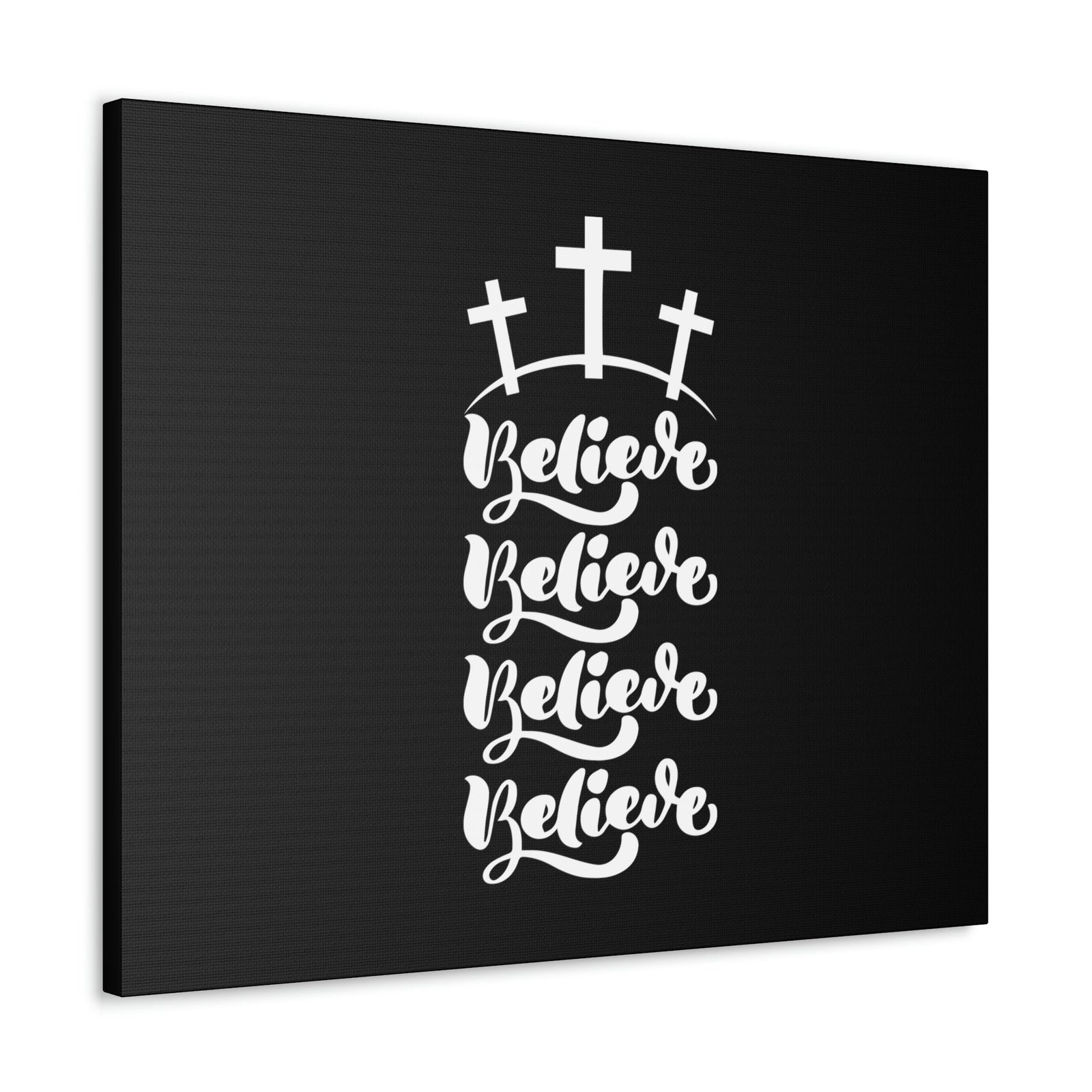 Scripture Walls Believe Mark 9:23 Cross Black Christian Wall Art Bible Verse Print Ready to Hang Unframed-Express Your Love Gifts