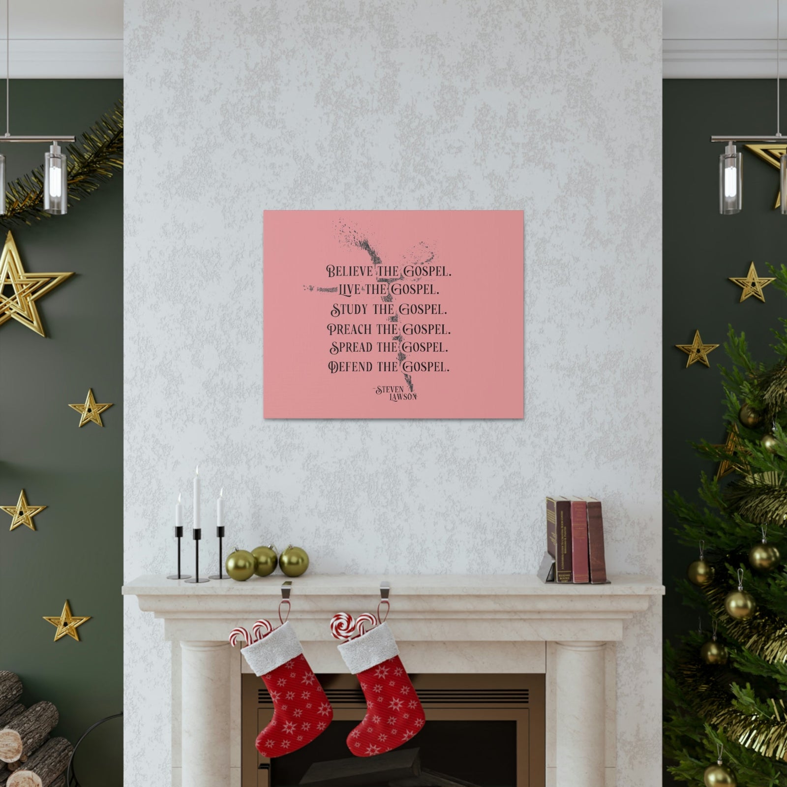 Scripture Walls Believe The Gospel Steven Lawson Romans 1:16 Bible Canvas Christian Wall Art Ready to Hang Unframed-Express Your Love Gifts