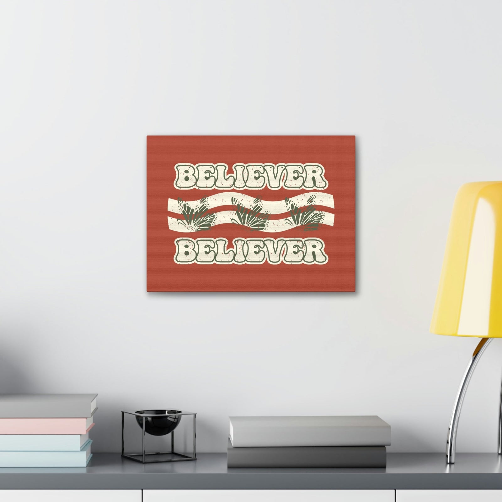 Scripture Walls Believer John 11:26 Red Chestnut Christian Wall Art Bible Verse Print Ready to Hang Unframed-Express Your Love Gifts