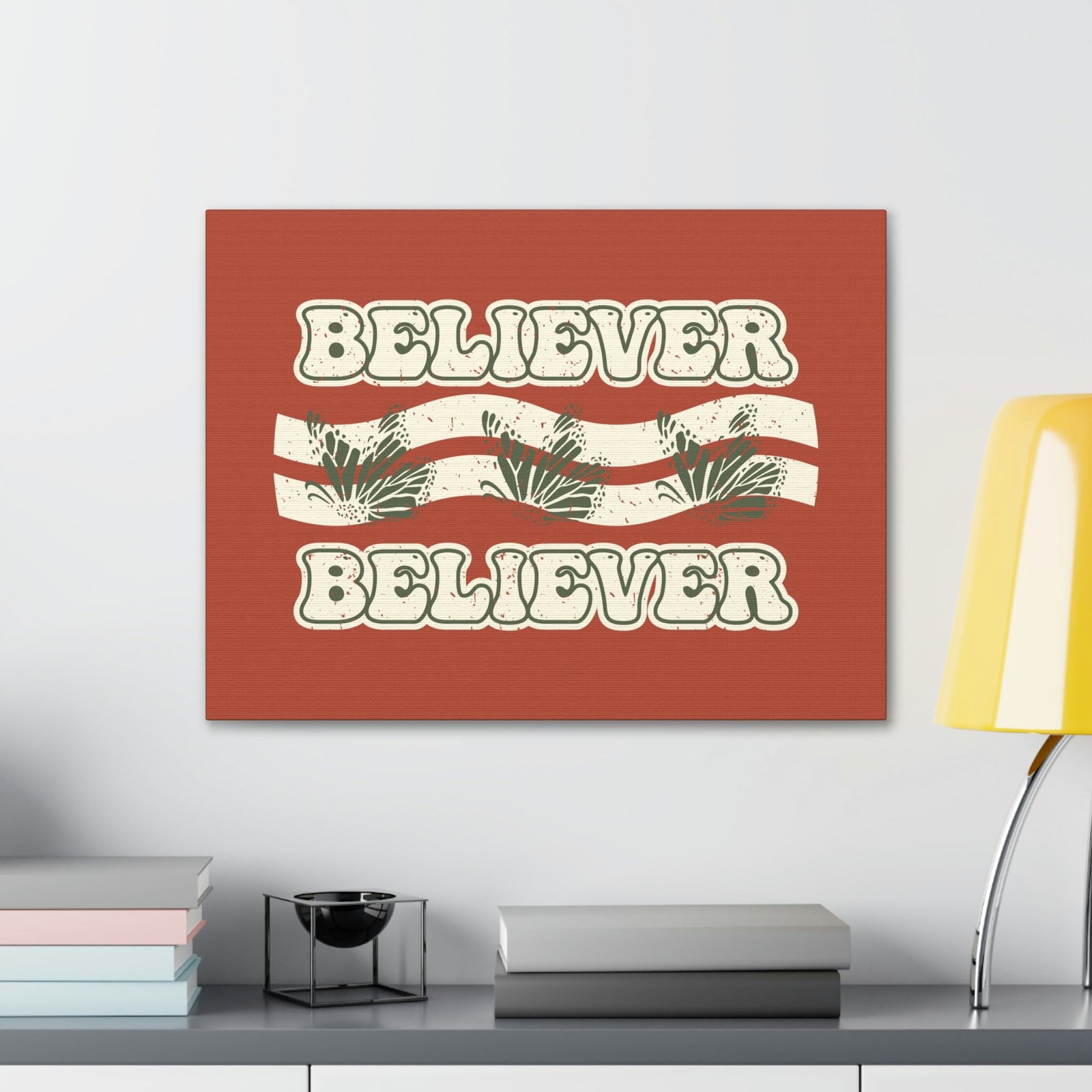 Scripture Walls Believer John 11:26 Red Chestnut Christian Wall Art Bible Verse Print Ready to Hang Unframed-Express Your Love Gifts